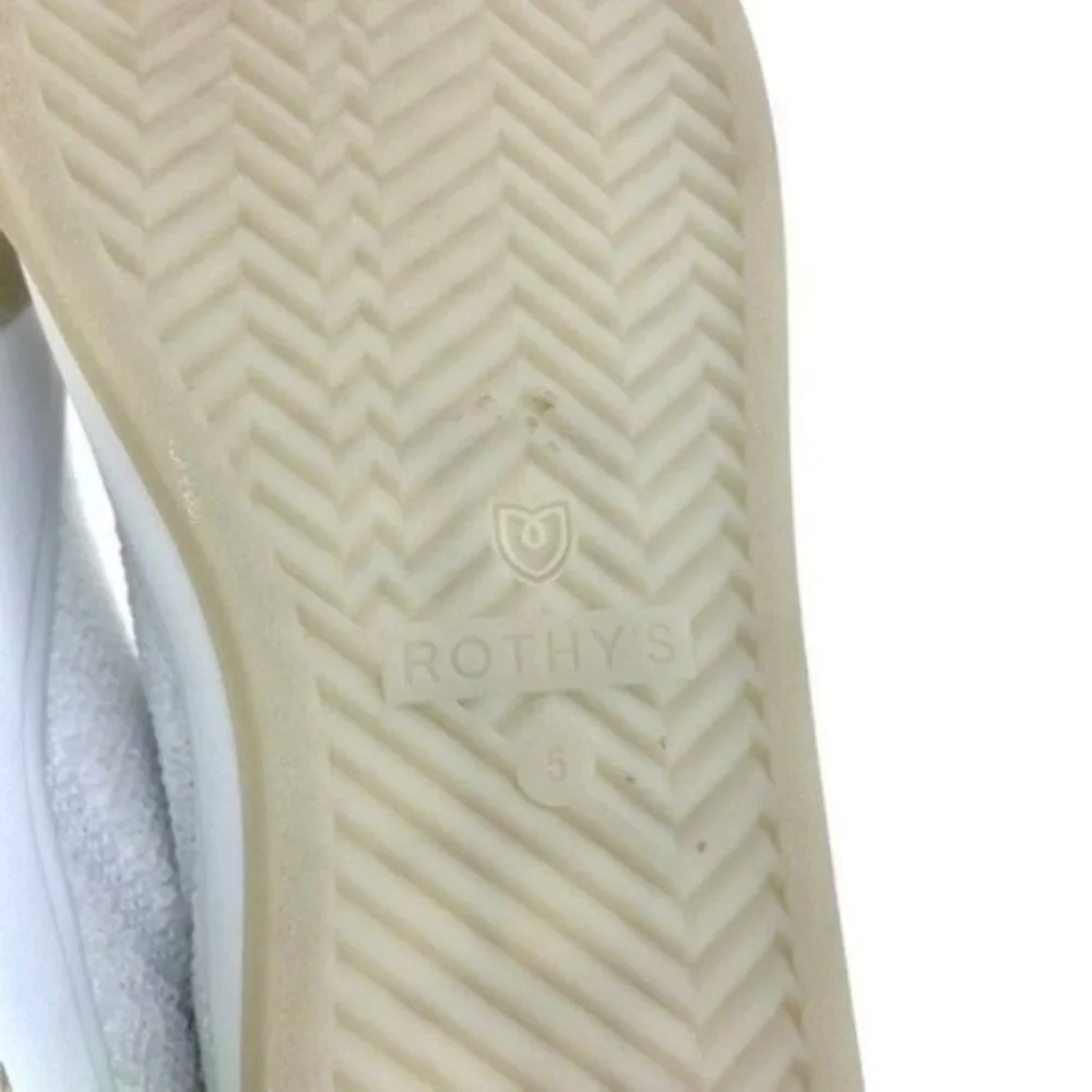 Rothys White Terry Sneakers Neon Accents